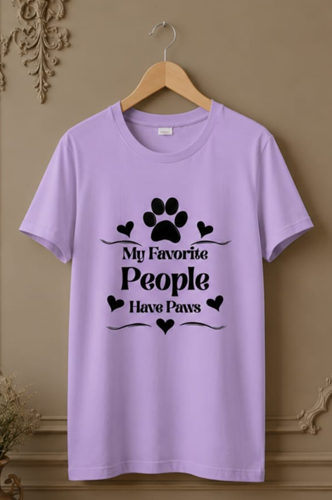 Fav people - Woman Light || Comfort Colors Paw Print Tee, Cute Pet Mom Gift, Funny Animal Lover Graphic Top, Dog Owner Apparel