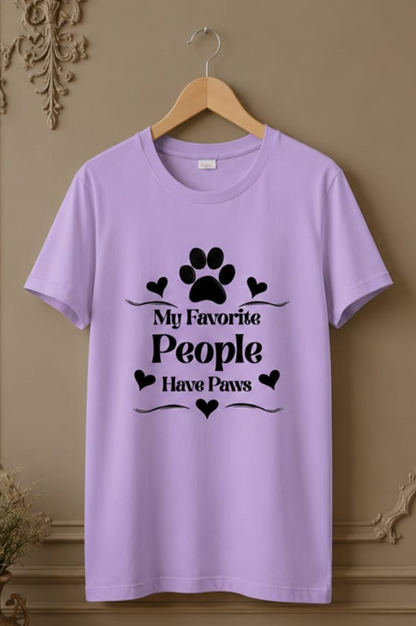 Fav people - Woman Light || Comfort Colors Paw Print Tee, Cute Pet Mom Gift, Funny Animal Lover Graphic Top, Dog Owner Apparel