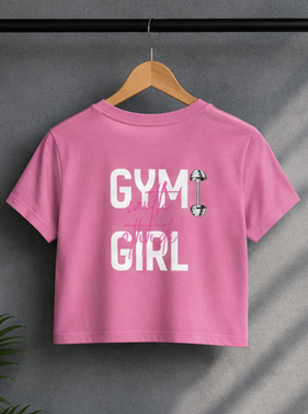Crop Top - Gym Girl, Gym Women Boxy Tee, Workout Crop Top, Fitness Lovers Top, Weightlifting Cropped Shirt