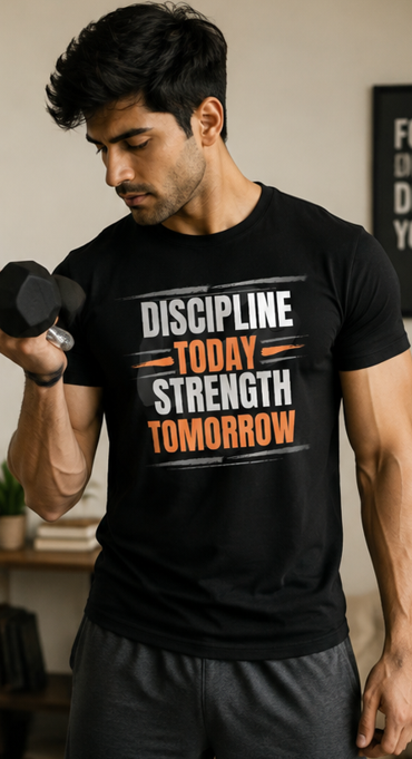 Disciplined Man | Gym Streetwear Tee | Motivational Workout Shirt | Athletic Dept Tee