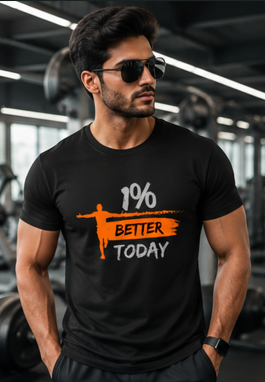 1% better Man || Strong Man, Gym Streetwear Tee, Motivational Workout Shirt, Fitness Vibes