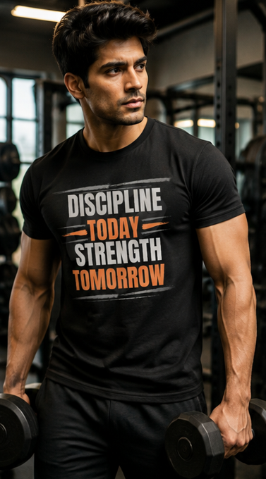 Disciplined Man | Gym Streetwear Tee | Motivational Workout Shirt | Athletic Dept Tee