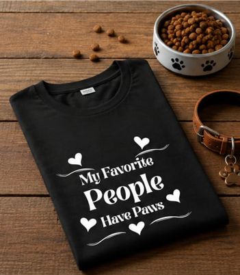 Fav people - Woman || Comfort Colors Paw Print Tee, Cute Pet Mom Gift, Funny Animal Lover Graphic Top, Dog Owner Apparel