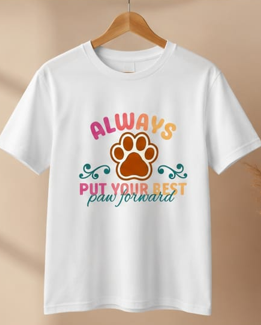 Put Paw Forward || Woman || Comfort Colors Paw Print Tee, Cute Pet Mom Gift, Funny Animal Lover Graphic Top, Dog Owner Apparel