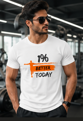 1% better Man || Strong Man, Gym Streetwear Tee, Motivational Workout Shirt, Fitness Vibes