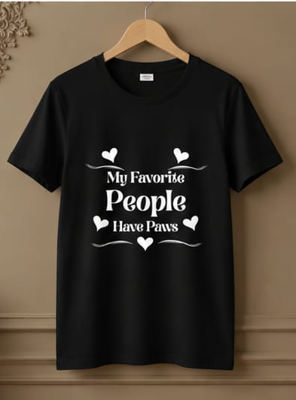 Fav people - Woman || Comfort Colors Paw Print Tee, Cute Pet Mom Gift, Funny Animal Lover Graphic Top, Dog Owner Apparel