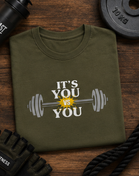 You vs You || Strong Man, Gym Streetwear Tee, Motivational Workout Shirt, Fitness Vibes