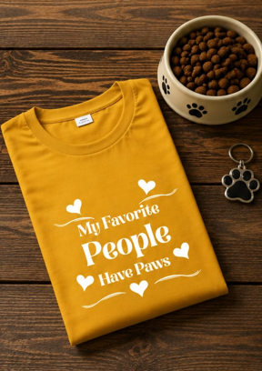 Fav people - Woman || Comfort Colors Paw Print Tee, Cute Pet Mom Gift, Funny Animal Lover Graphic Top, Dog Owner Apparel