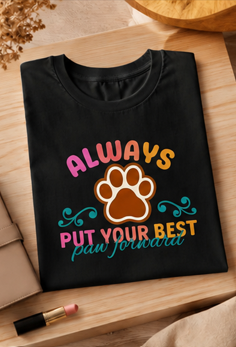 Put Paw Forward || Woman || Comfort Colors Paw Print Tee, Cute Pet Mom Gift, Funny Animal Lover Graphic Top, Dog Owner Apparel