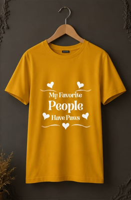 Fav people - Woman || Comfort Colors Paw Print Tee, Cute Pet Mom Gift, Funny Animal Lover Graphic Top, Dog Owner Apparel