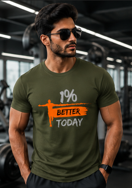 1% better Man || Strong Man, Gym Streetwear Tee, Motivational Workout Shirt, Fitness Vibes
