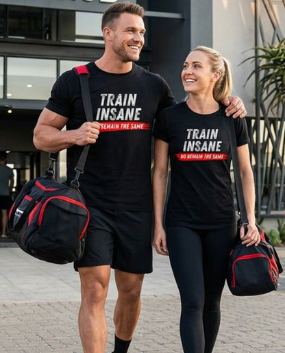 Train Insane, Unisex, Gym Streetwear Tee, Motivational Workout Shirt, Fitness Vibes