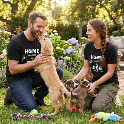 Dog Home Dark || Unisex, Built for Walks, Wags, Good Vibes, Paws Up, Dog Lover