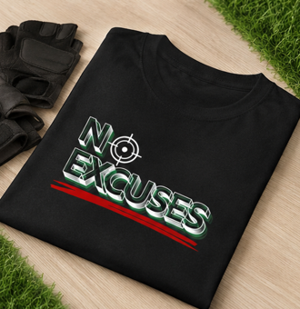 No Excuses || Unisex, Gym Streetwear Tee, Motivational Workout Shirt, Fitness Vibes