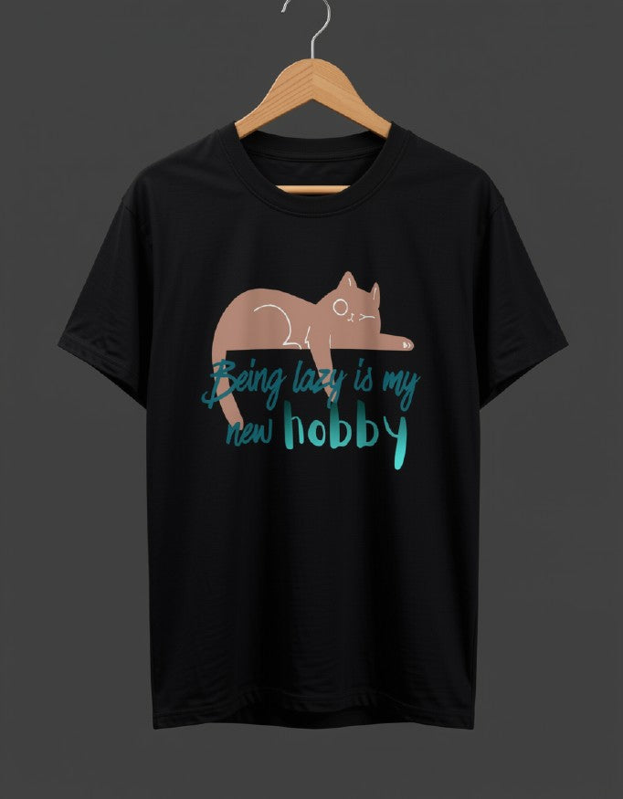 Being Lazy || Unisex Tee, Cool Cat Jade T-Shirt, Cat Lover Gift, Unique Graphic Tee