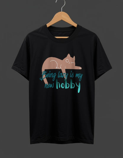 Being Lazy || Unisex Tee, Cool Cat Jade T-Shirt, Cat Lover Gift, Unique Graphic Tee