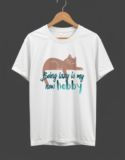 Being Lazy || Unisex Tee, Cool Cat Jade T-Shirt, Cat Lover Gift, Unique Graphic Tee
