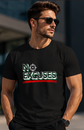 No Excuses || Unisex, Gym Streetwear Tee, Motivational Workout Shirt, Fitness Vibes