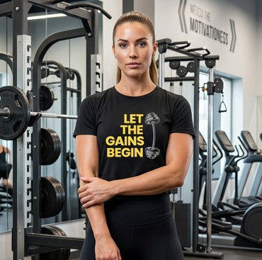Gains begin T-Shirt, Gym Streetwear Tee, Motivational Workout Shirt, Fitness Vibes